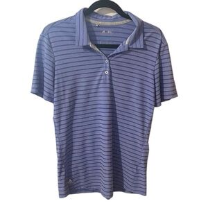 Adidas Golf Shirt Womens ClimaCool Polo Large Blue Breathable Athletic Top
